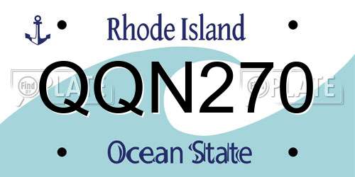 QQN270 Rhode Island License Plate