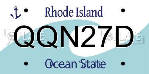 QQN27D Rhode Island License Plate