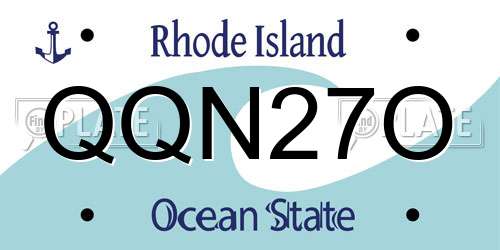 QQN27O Rhode Island License Plate