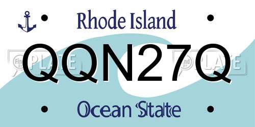 QQN27Q Rhode Island License Plate