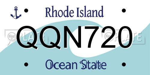QQN720 Rhode Island License Plate