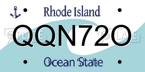 QQN72O Rhode Island License Plate