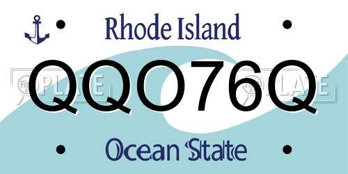 QQO76Q Rhode Island License Plate