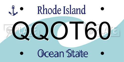 QQOT60 Rhode Island License Plate