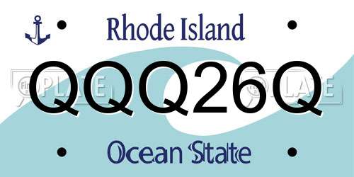 QQQ26Q Rhode Island License Plate