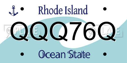 QQQ76Q Rhode Island License Plate