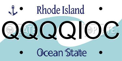 QQQQIOC Rhode Island License Plate