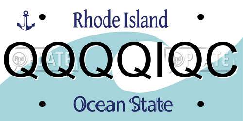 QQQQIQC Rhode Island License Plate