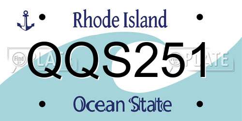 QQS251 Rhode Island License Plate