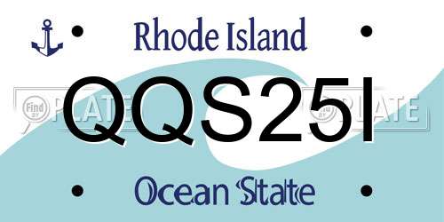 QQS25I Rhode Island License Plate