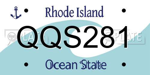 QQS281 Rhode Island License Plate