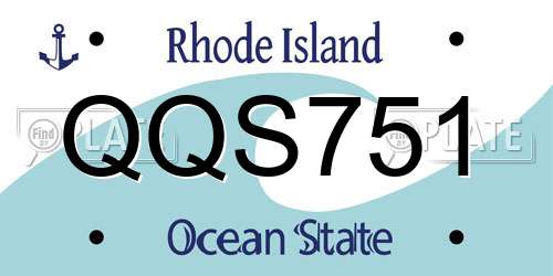 QQS751 Rhode Island License Plate