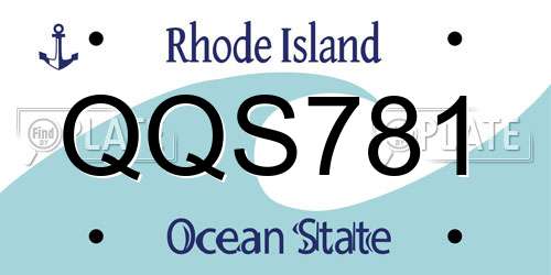 QQS781 Rhode Island License Plate