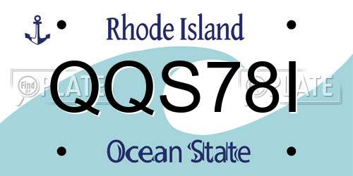 QQS78I Rhode Island License Plate