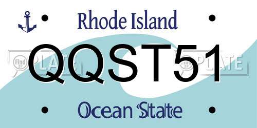 QQST51 Rhode Island License Plate