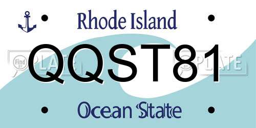 QQST81 Rhode Island License Plate
