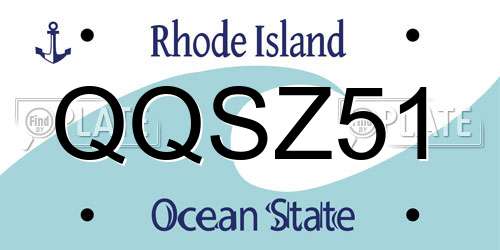QQSZ51 Rhode Island License Plate