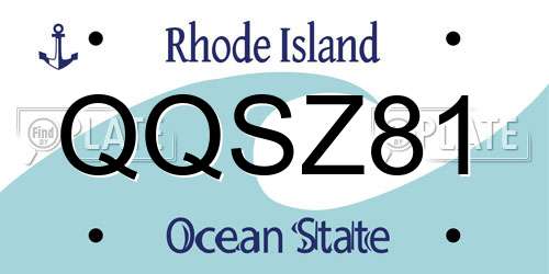 QQSZ81 Rhode Island License Plate