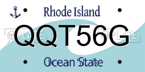 QQT56G Rhode Island License Plate