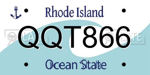 QQT866 Rhode Island License Plate