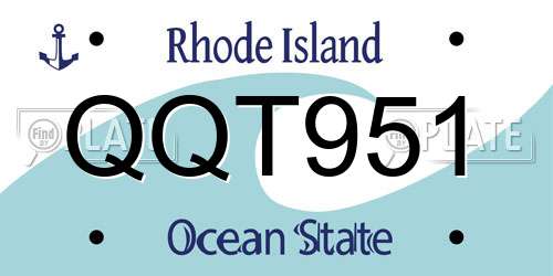 QQT951 Rhode Island License Plate