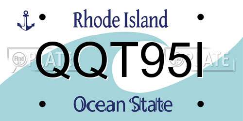 QQT95I Rhode Island License Plate