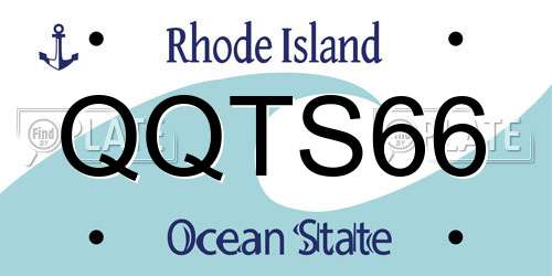 QQTS66 Rhode Island License Plate