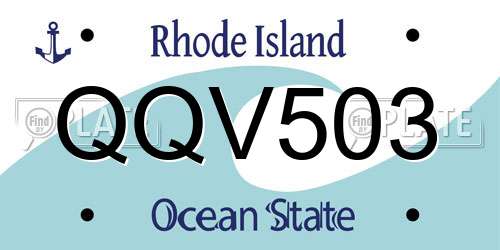 QQV503 Rhode Island License Plate