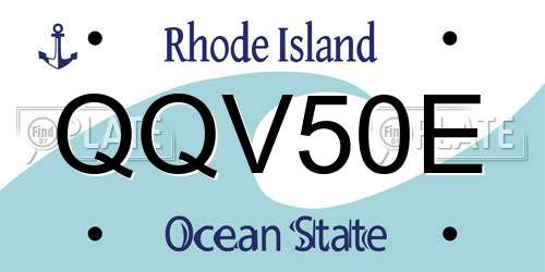 QQV50E Rhode Island License Plate