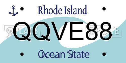 QQVE88 Rhode Island License Plate