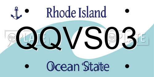QQVS03 Rhode Island License Plate