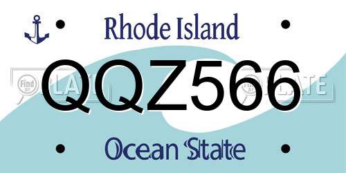 QQZ566 Rhode Island License Plate