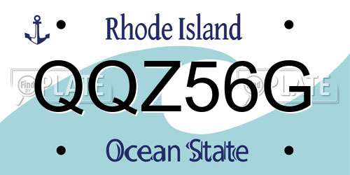 QQZ56G Rhode Island License Plate