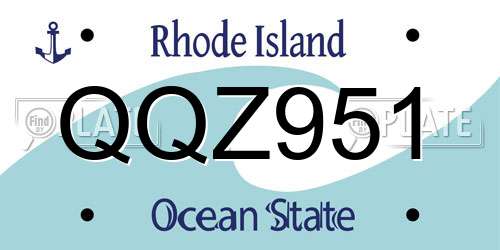 QQZ951 Rhode Island License Plate