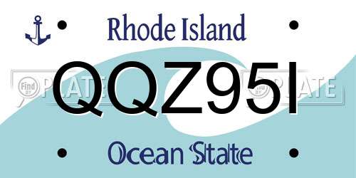 QQZ95I Rhode Island License Plate