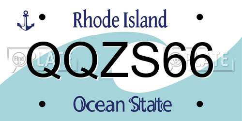 QQZS66 Rhode Island License Plate