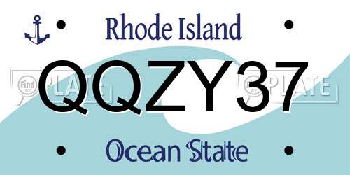 QQZY37 Rhode Island License Plate
