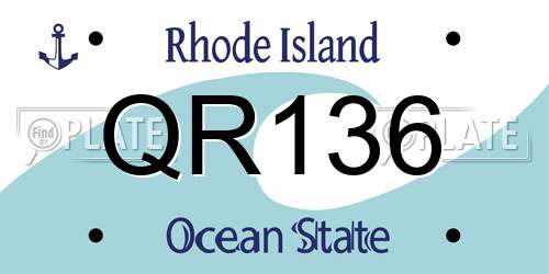 QR136 Rhode Island License Plate