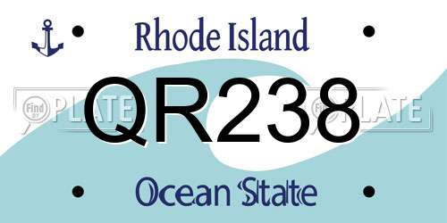 QR238 Rhode Island License Plate