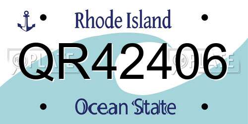 QR42406 Rhode Island License Plate