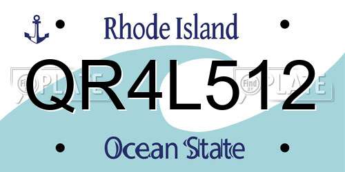 QR4L512 Rhode Island License Plate