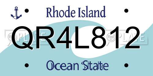 QR4L812 Rhode Island License Plate