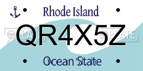 QR4X5Z Rhode Island License Plate