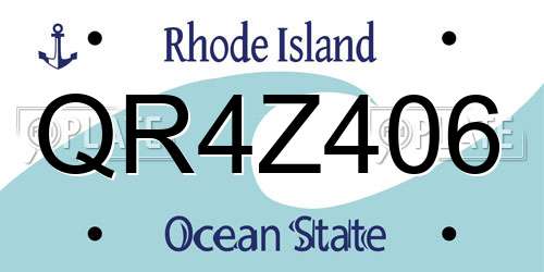 QR4Z406 Rhode Island License Plate