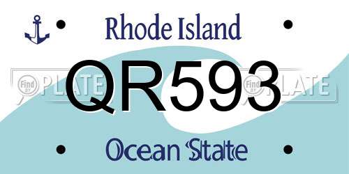 QR593 Rhode Island License Plate