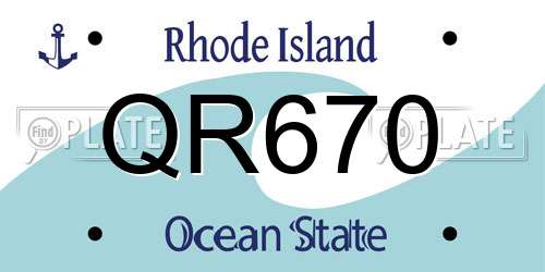QR670 Rhode Island License Plate