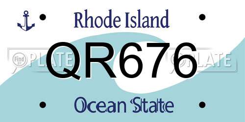 QR676 Rhode Island License Plate