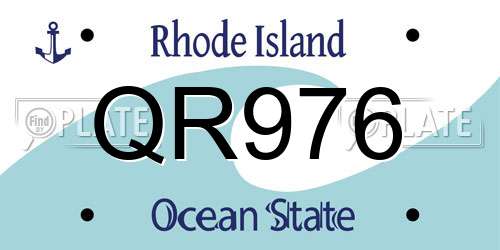 QR976 Rhode Island License Plate