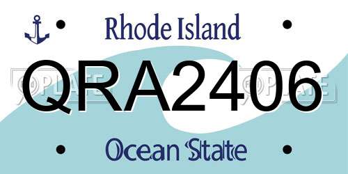QRA2406 Rhode Island License Plate