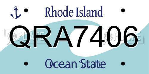 QRA7406 Rhode Island License Plate